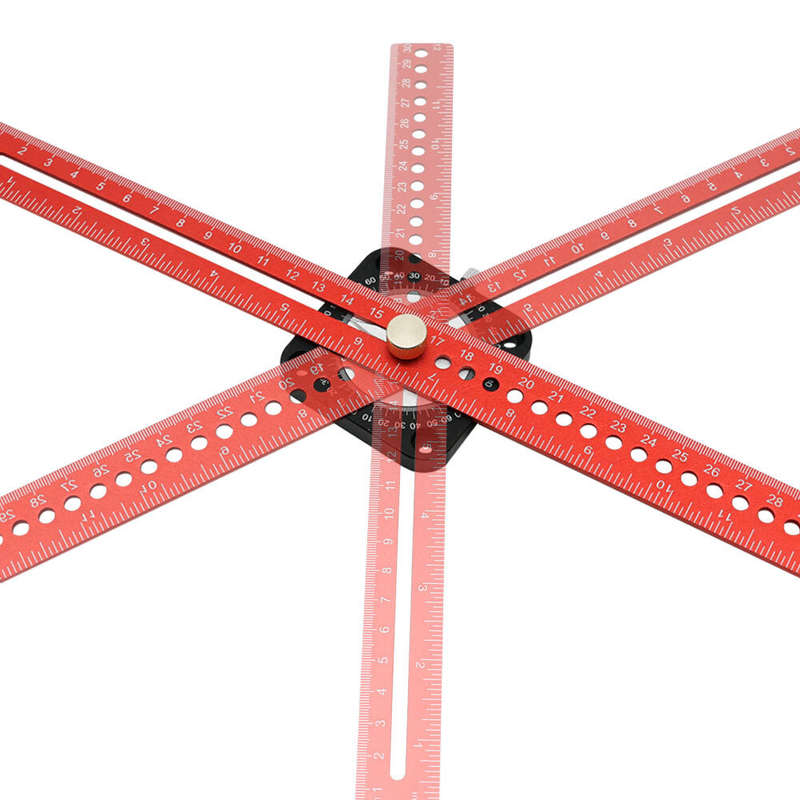 300mm 12 Inch Woodworking Scriber Compass Angle Scoring Ruler Adjustable T-type Ruler 360 Degree Ang