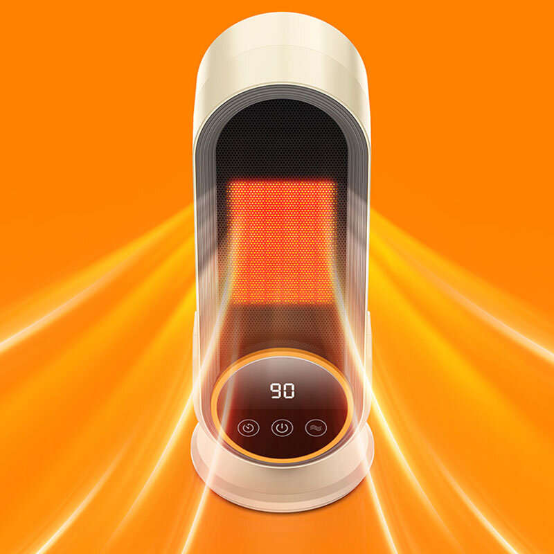 1200W Remote Control Electric Heater Portable with LED Disaplay Desktop Fan Heater Ceramic Heating W