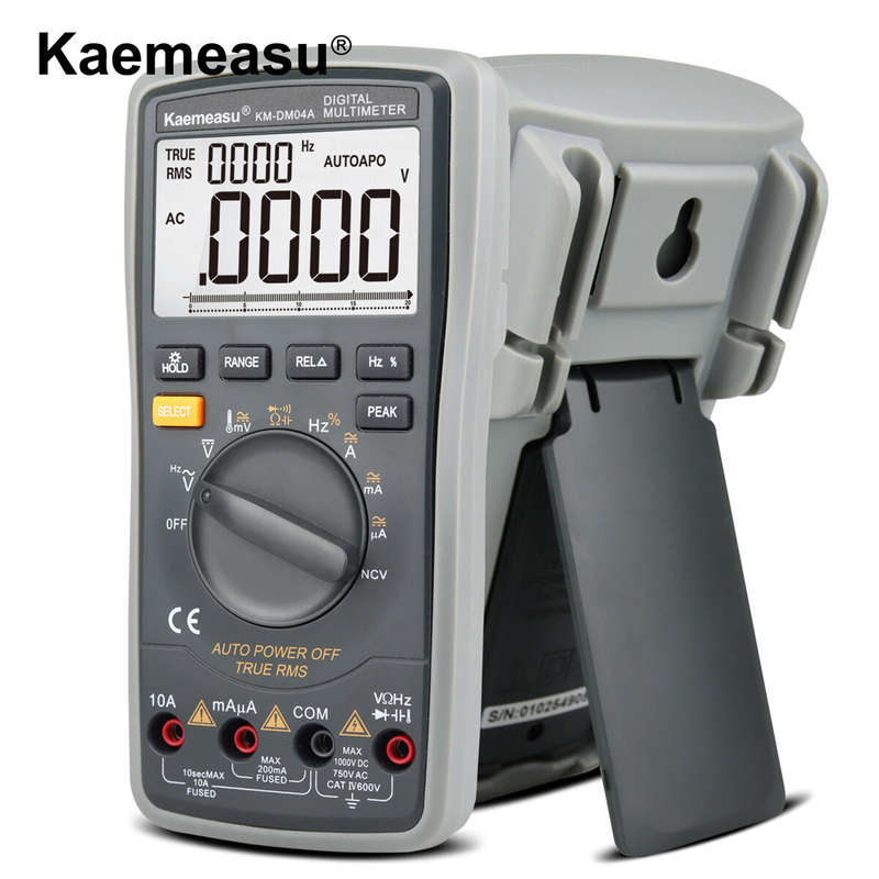 Kaemeasu KM-DM04A Digital Multimeter 4 Count True RMS Voltage Current Hz Ohm Duty Cycle Tester Tempe