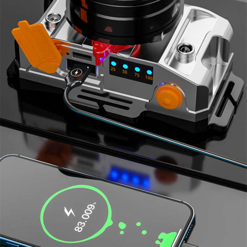 Outdoor 500LM Wave Sensor Headlamp White Yellow Blue 3 Light Source Fishing Headlights USB Charging