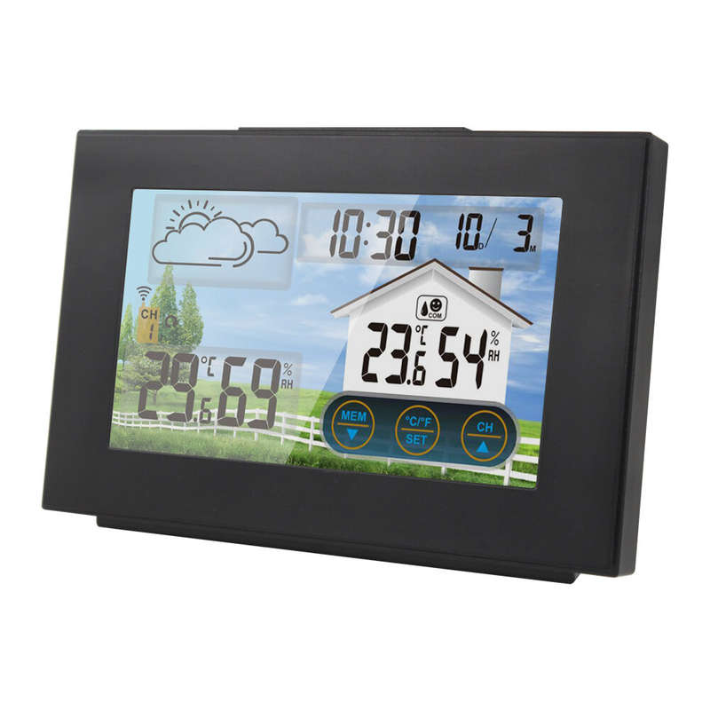 3551A Touch Screen Weather Station Indoor Outdoor Thermometer Hygrometer Wireless Sensor Weather For