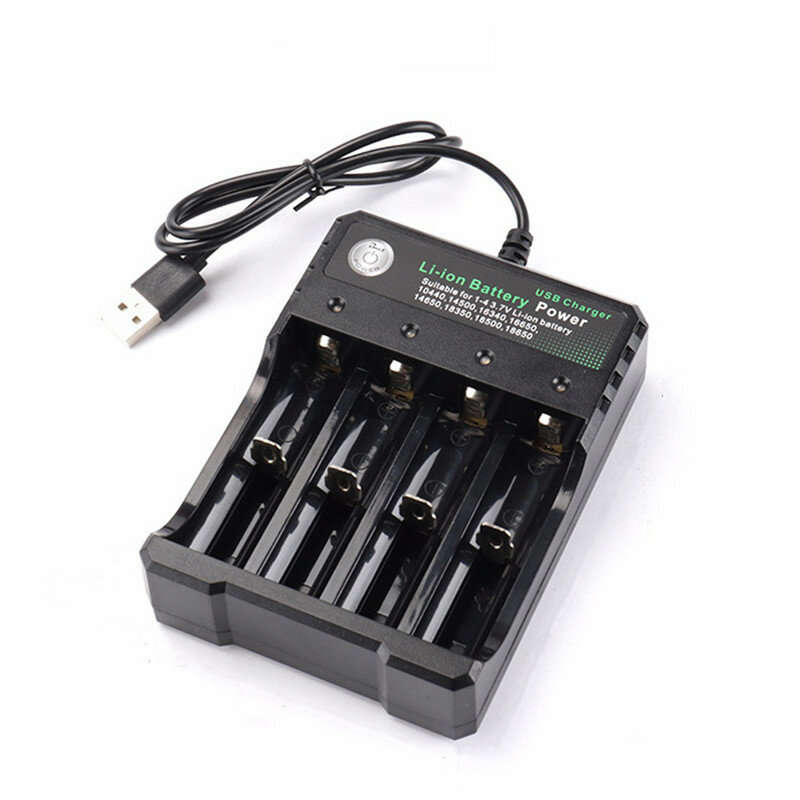 USB Intelligent Universal Rechargeable Battery Charger 18650 Flashlight Charger 4 Slots Fast Charge