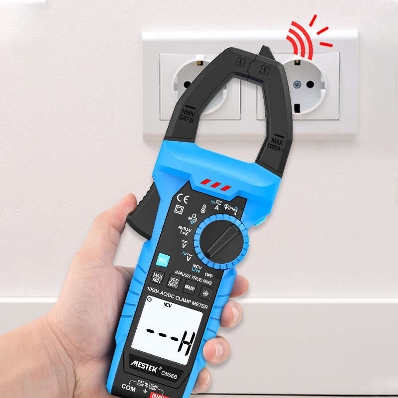 Mestek CM86B Digital Clamp Meter Auto Range Multimeter True RMS High Precision 1000A DC/AC Current V