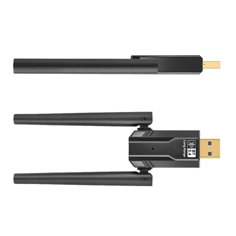 bluetooth 5.4 USB Adapter 150M Dual Antenna Dongle for PC Wireless Mouse Keyboard Music Audio Receiv