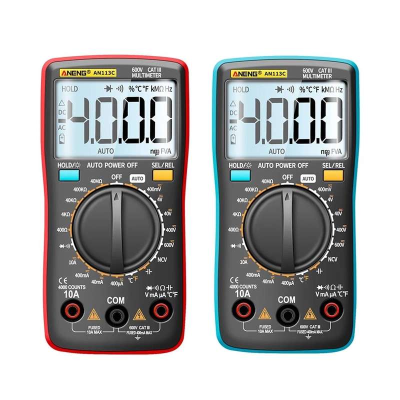 ANENG AN113C Intelligent Auto Measure Digital Multimeter 4000 Counts True RMS LCD Digital Multimeter