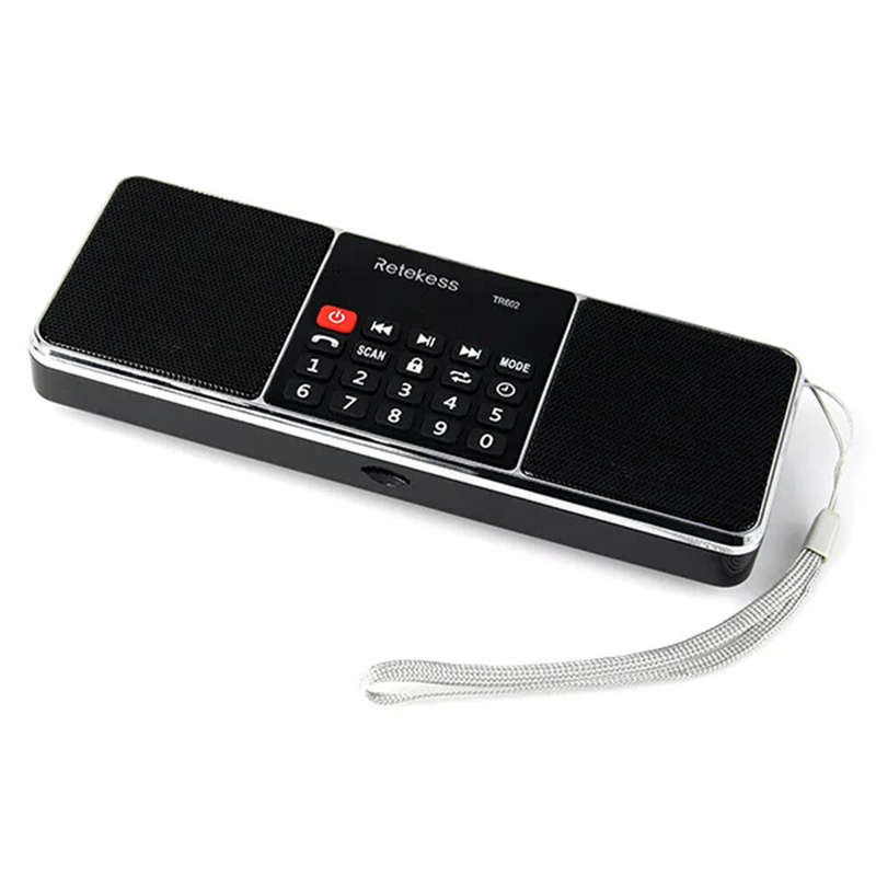 TR602 Portable Radio AM FM Receiver Bluetooth Speaker MP3 Player Rechargeable Battery AUX Input Tele