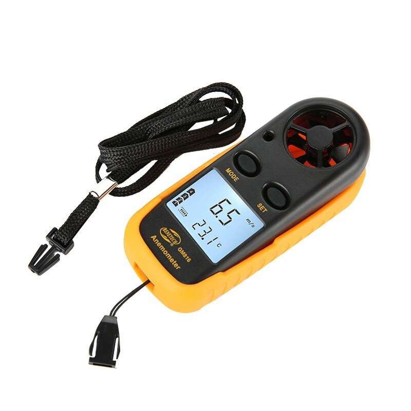 BENETECH GM816 Digital Anemometer Wind Speed Mini Air Airflow Temperature with LCD Backlight Wind Sp
