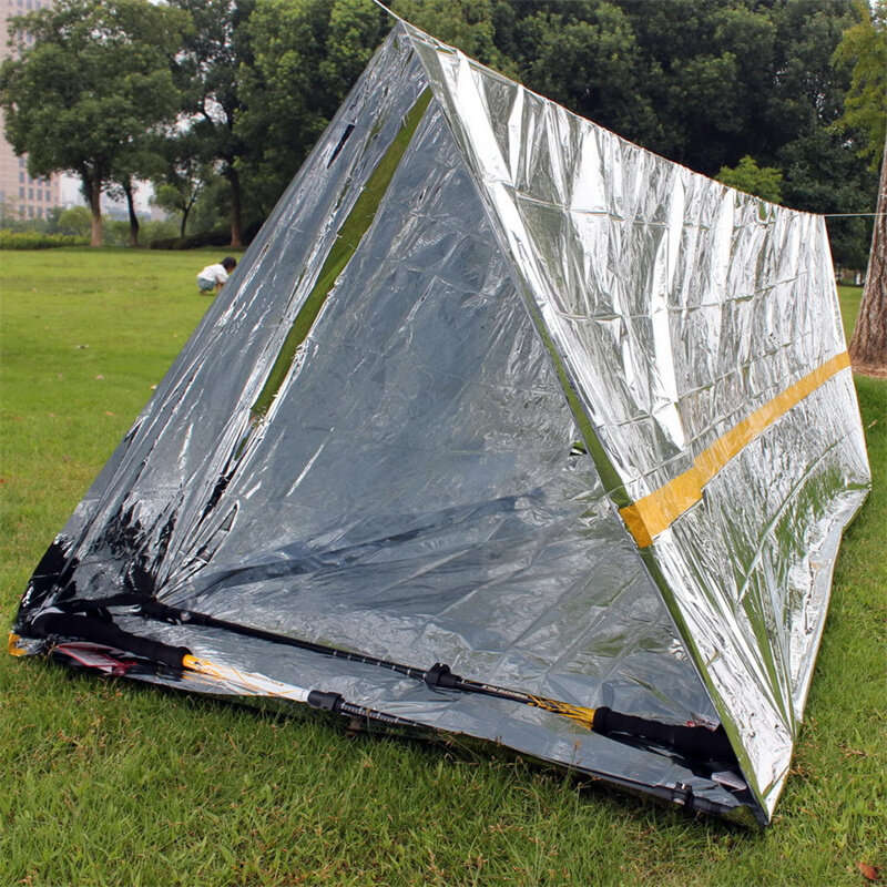Camping Sun Protection Space Blanket Foldable EmergencyTent Survival Insulation Blanket Sleeping Bag