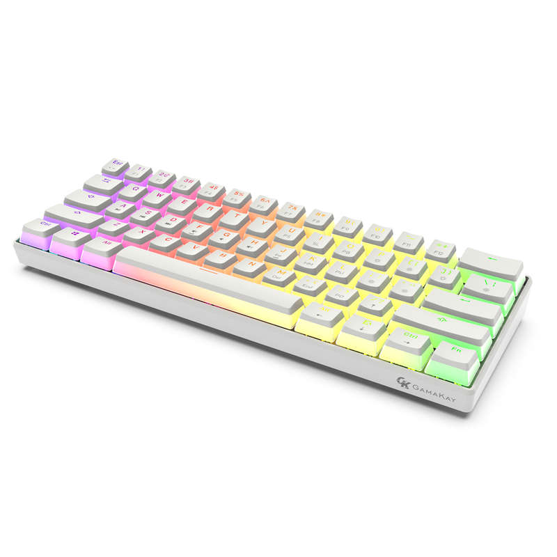 GAMAKAY MK61 Wired Mechanical Keyboard Gateron Optical Switch Pudding Keycaps RGB 61 Keys Hot Swappa