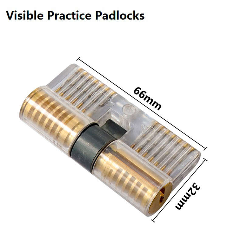 Transparent Locks Cutaway Training Skill Professional Visible Practice Padlock Copper Lock Pick Tool