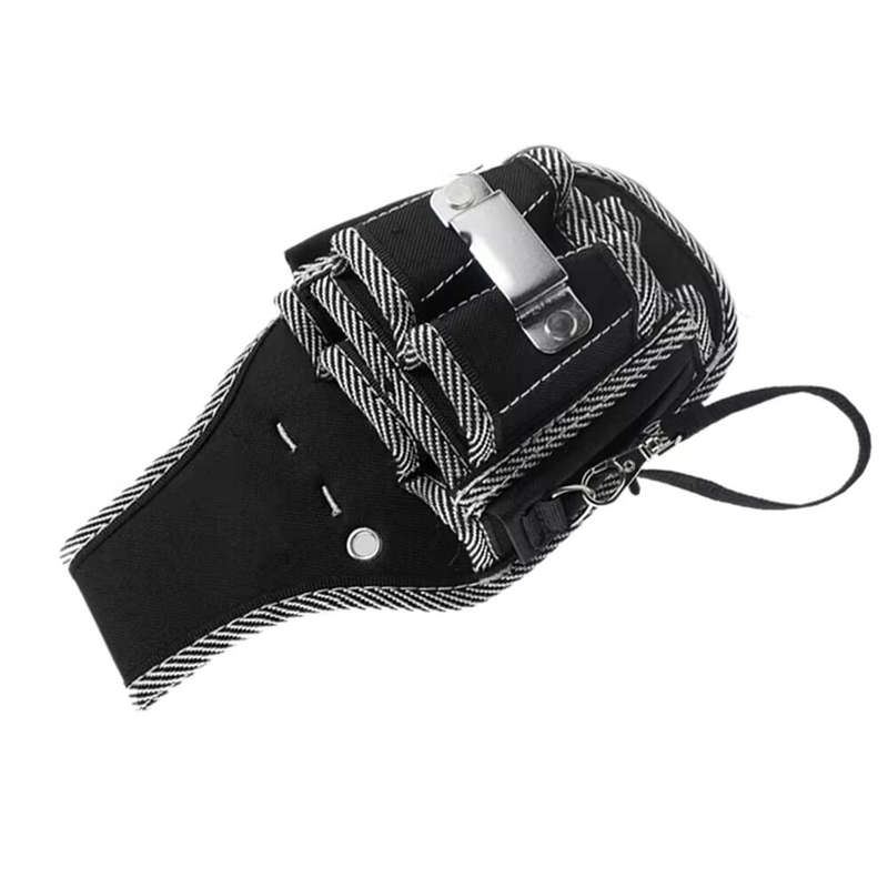 9 Pocket Electrician Tool Bag 600D Nylon Fabric Waist-Hanging Reinforced Edges Versatile Utility Pou