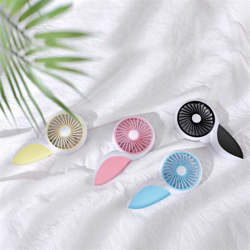 Well Star WT-N10 Handheld Mini USB Woodpecker Fan with Base LED Light Lamp Fan Rechargeable Air Cool
