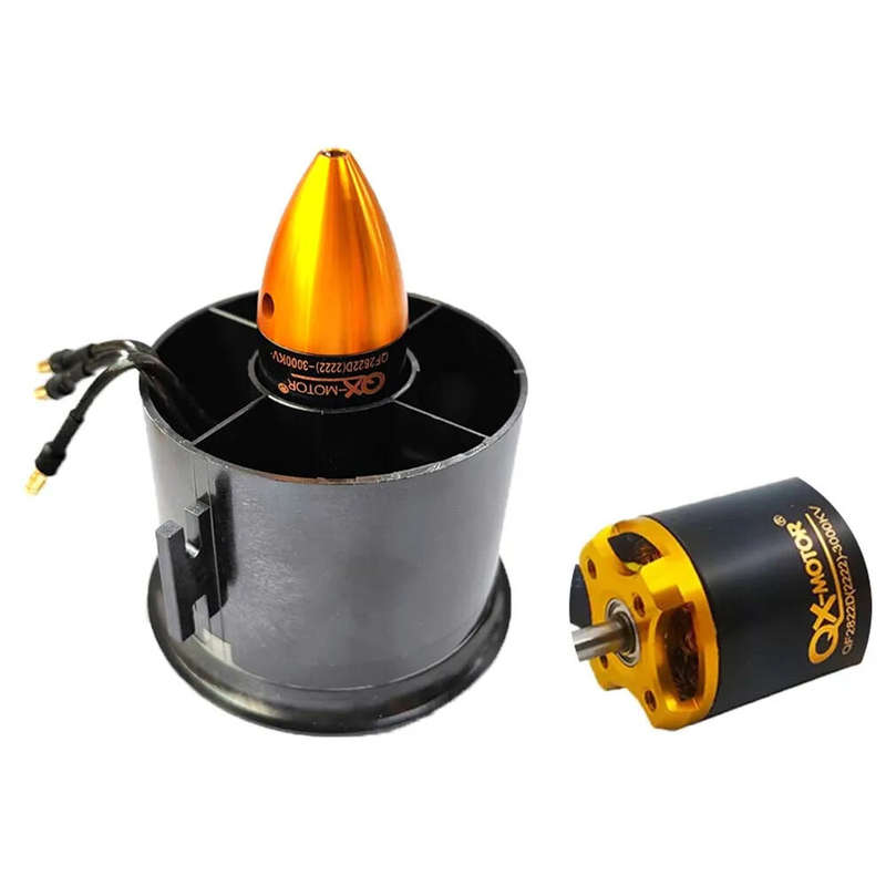 QX-Motor 70mm 6 Blade EDF Ducted Fan Unit With QF2822 3000KV 4S Brushless Motor for RC Airplane Jet