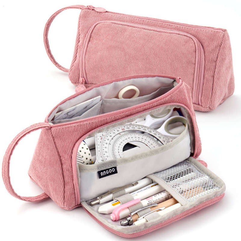 Angoo Pencil Bag Pen Case Large Capacity Marker Holder Pouch Stationery Organizer with Zipper for Sc