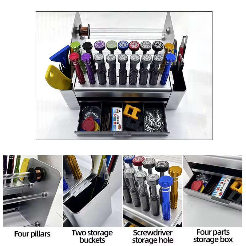 Mobile Phone Screwdriver Storage Box Multi-Functional Compartments Portable Design Tool and Componen