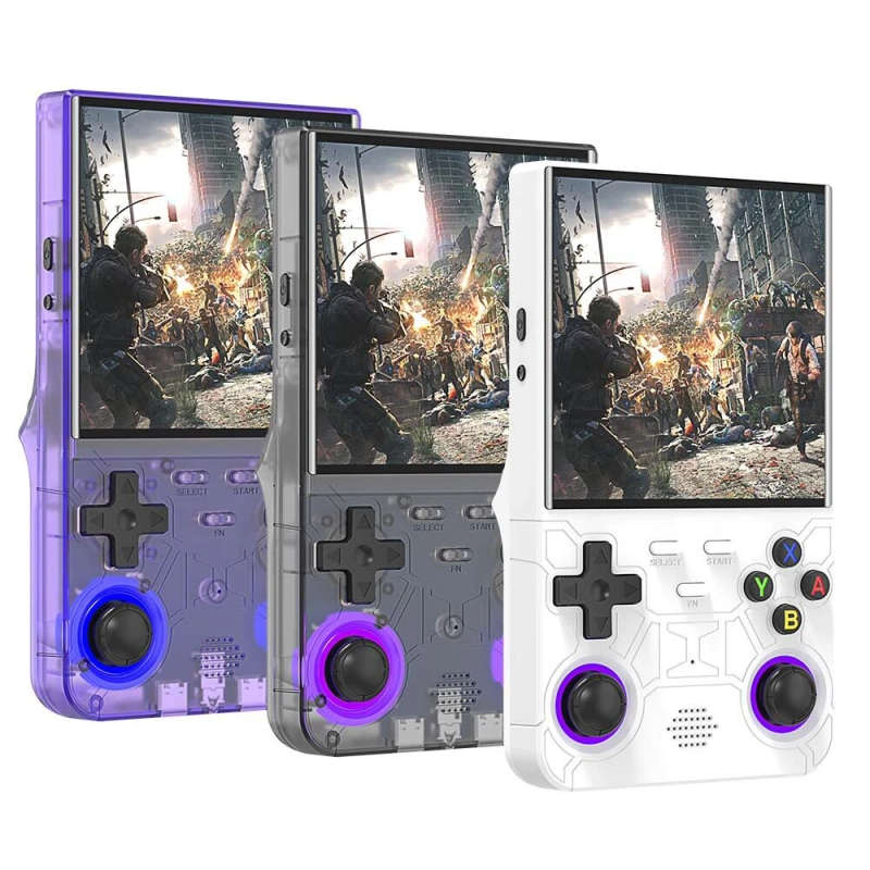 R36 Ultra 64GB 4-inch IPS Screen Handheld Game Console Built in 15000+Games RK3326 Chip Dual 3D RGB