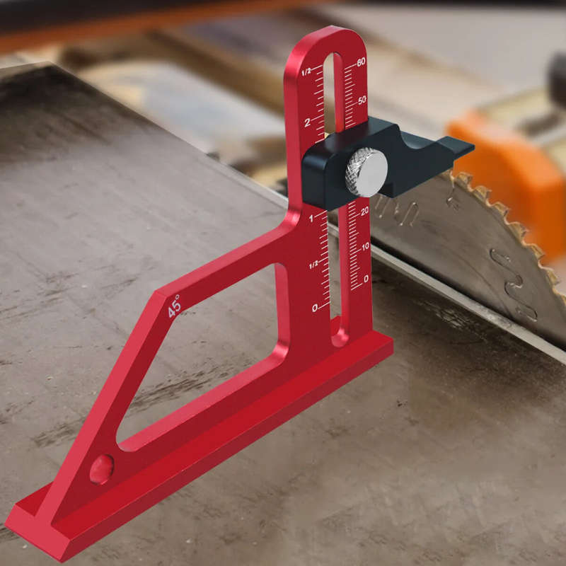 Adjustable Table Saw Depth Gauge 0-60mm with Metric and Inch Scale Aluminum Installing Blade Router