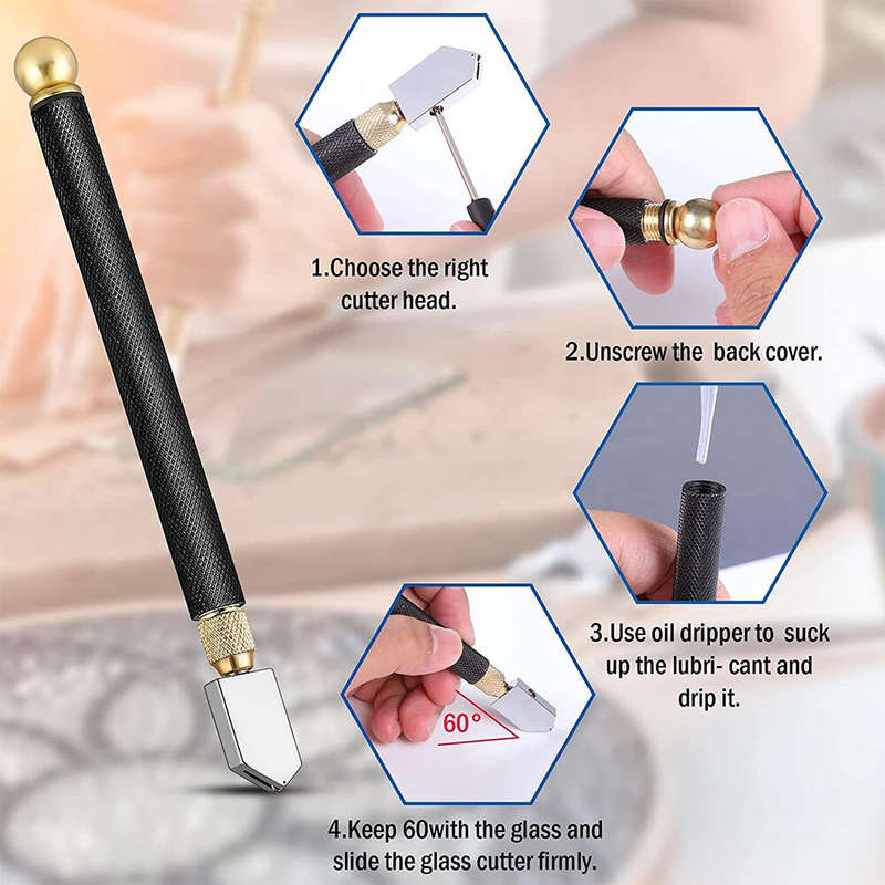 8PCS Glass Cutter Tool Kit Chrome Vanadium Steel Professional Glass Pliers Carbide Tip Cutter 0.079i