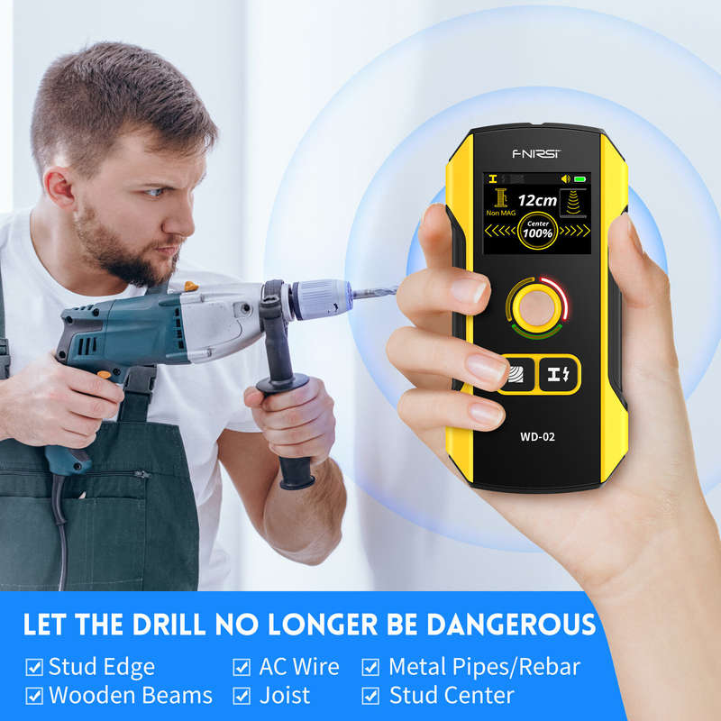 FNIRSI WD-02 Metal Detector Wall Detector Scanner Wooden AC Wires Metal Pipes Rebars Detecting Tool