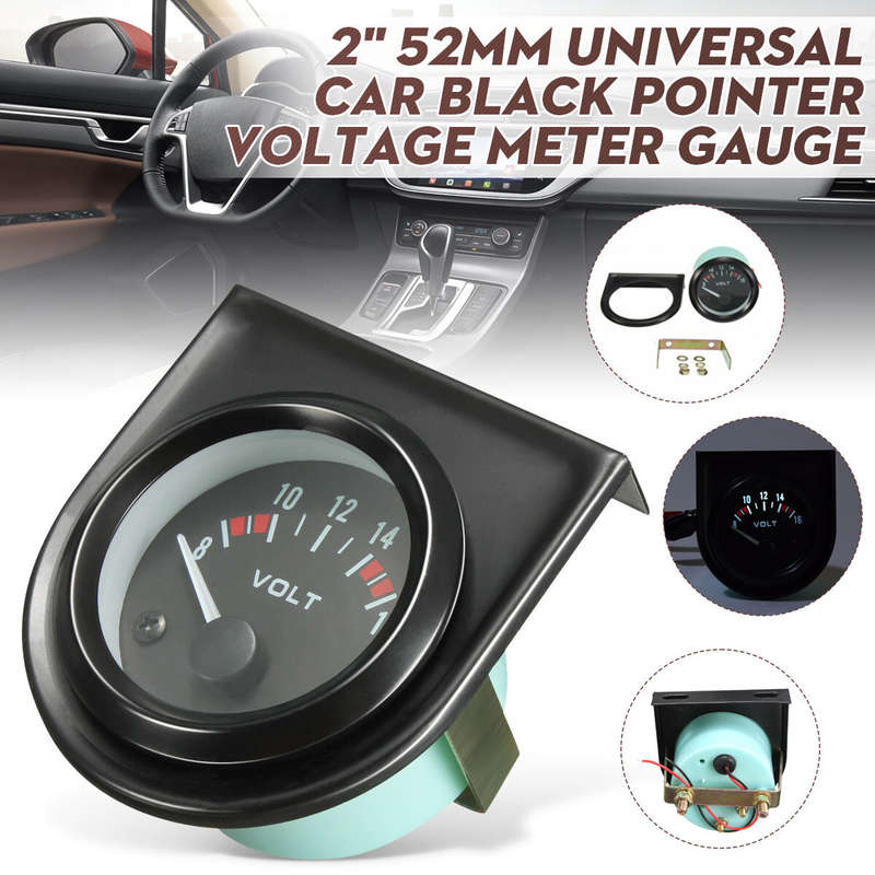 Green Shell 2 52mm Car Voltage Gauge Voltmeter Universal Pointer Voltmeter Automotive Automatic Meas