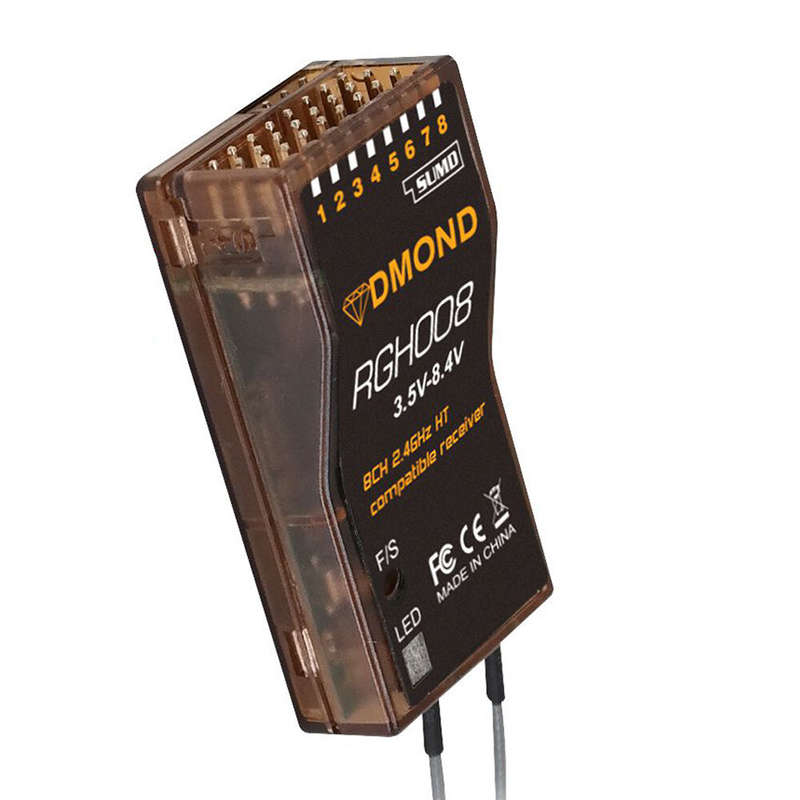 DMOND RGH008 2.4GHz 8CH Full Range Telemetry RC Receiver Comaptible Graupner HOTT+SUMD System Suppor