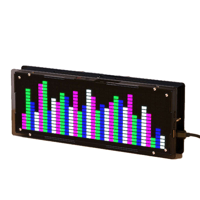 DIY LED Music Spectrum Clock Display Kit 16x32 Segment Rhythm Light 8 Kinds Spectrum Mode Electronic