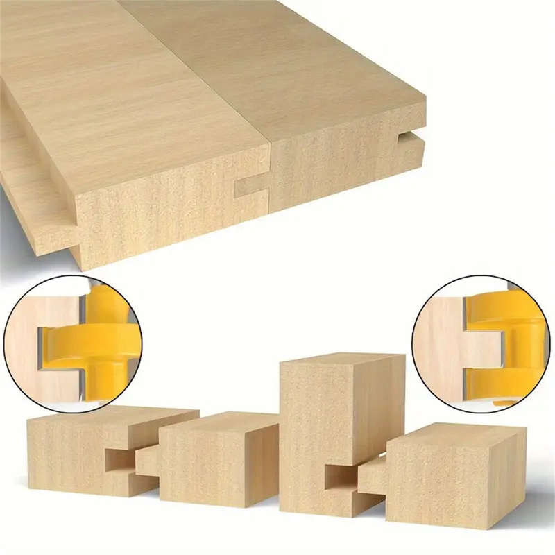 LAVIE 2PCS 1/2 Inch Shank Tongue and Groove Joint Set Carbide Tipped Router Bits for Board Tabletops
