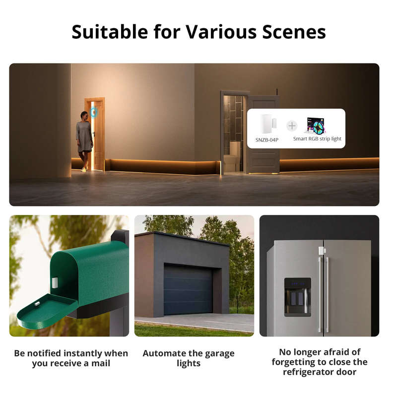 SONOFF SNZB-04P Zigbe Door Window Sensor Tamper Alert Smart Scene Remote Control Smart Home ZHA Work