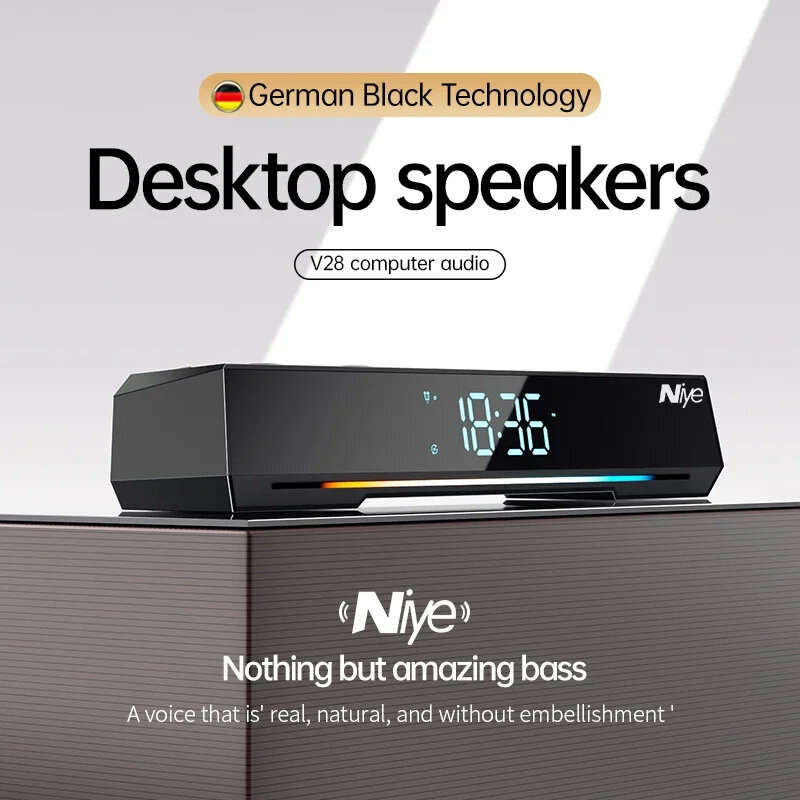 Niye V28 20W Computer Speaker Wireless bluetooth Soundbar 2 Bass Diaphragm 4 HiFi Speakers 360 Surro