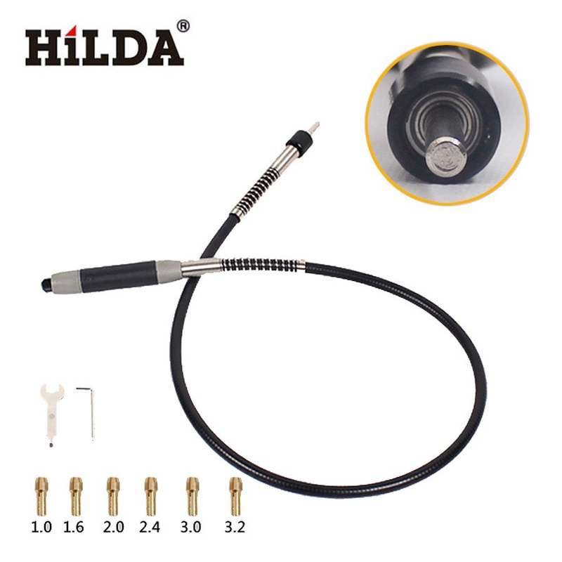 HILDA Flexible Shaft Fits Rotary Grinder Tool for Dremel 400W Rotary Tools 110cm with 6 Chuck for Dr