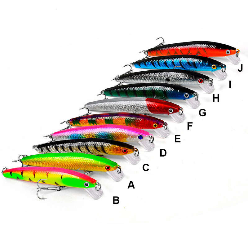 ZANLURE 10 Pcs 95mm 8.5g Fishing Lure Set Mini Fishing Hard Bait Minnow Floating Swing Crankbait Cra