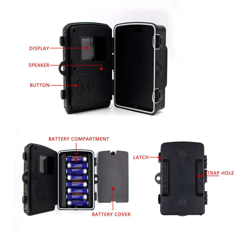 12MP Wildlife Trail Hunting Camera 4K Pixels Photo 1080P HD Video IP66 Waterproof 10m Trigger Distan