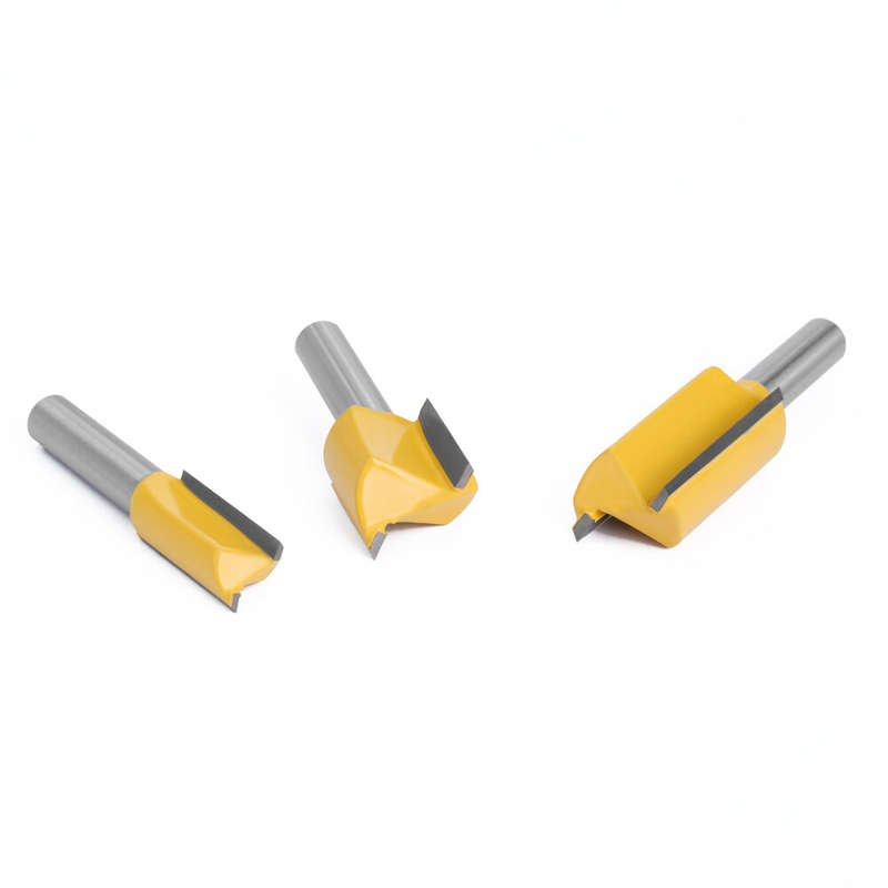 LAVIE 5pcs set 8mm Shank Straight Bit Tungsten Carbide Double Flute Router Bits Milling Cutter for W