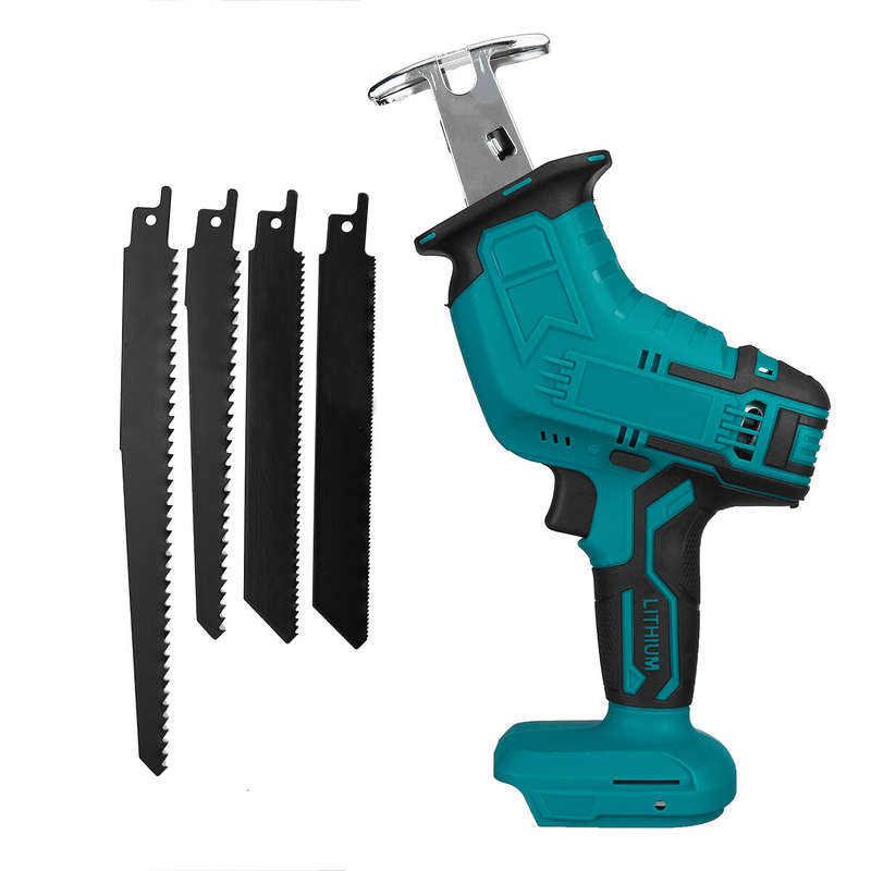 VIOLEWORKS 18V Cordless Reciprocating Saw Body With 4 Saw Blades Woodworking Pruning Saw For Makita