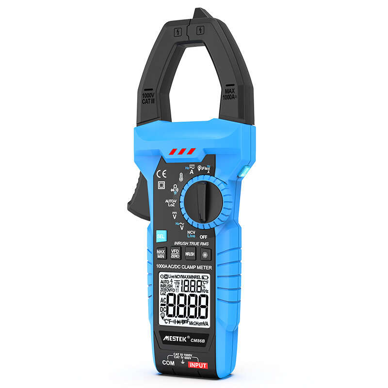 Mestek CM86B Digital Clamp Meter Auto Range Multimeter True RMS High Precision 1000A DC/AC Current V