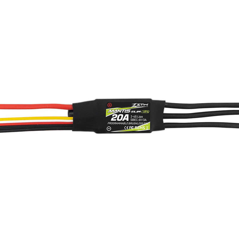 ZTW Mantis Slim 20A G2 New 32-Bit Brushless ESC With 6V/3A BEC 2-4S for F3P RC Airplane