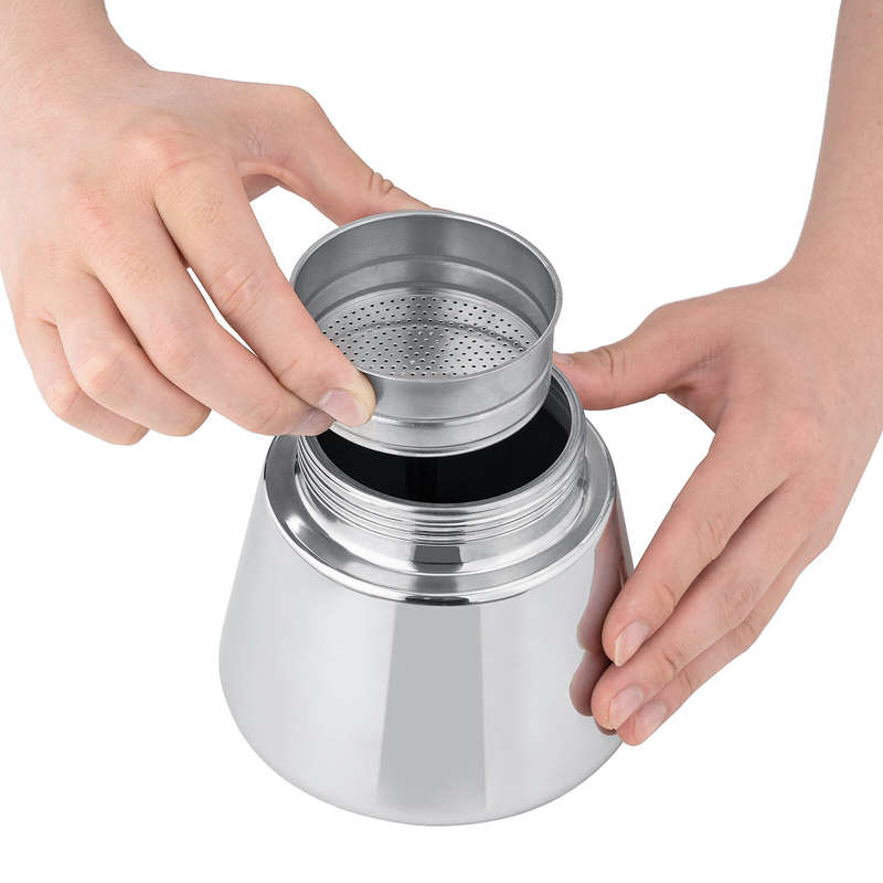 Godmorn Stovetop Espresso Maker, 12cup/600ml Grecas Coffee Maker Moka Pot, Stainless Steel Italian C