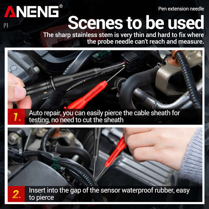 ANENG PT2002 Multimeter Stainless Steel Probe for Automobile Detection with Puncture-free Special Ti