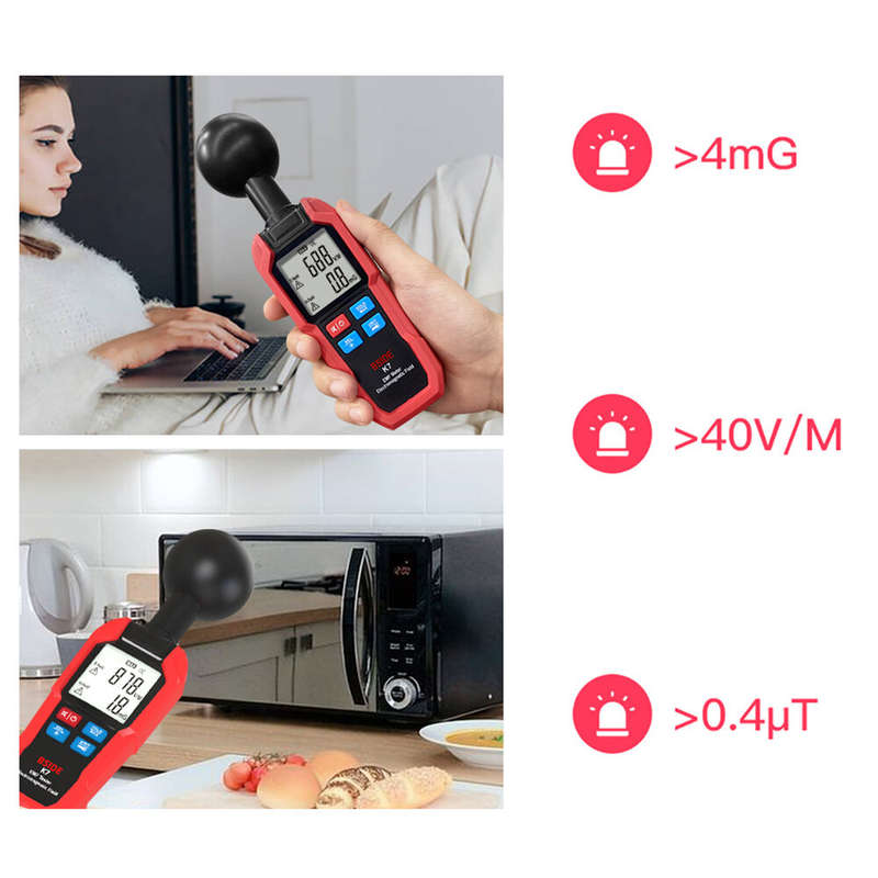 BSIDE EMF Meter Electromagnetic Field Radiation Detector Radiator Tester Handheld Electric Magnetic
