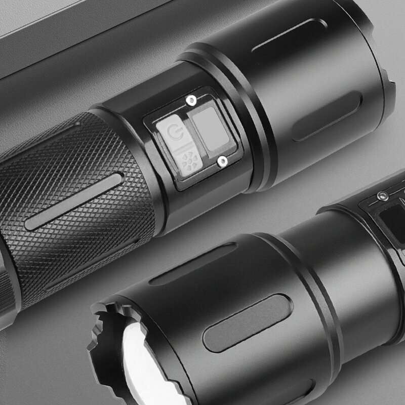 30W LED Flashlight Long Shoot Search Flashlight White Light High Power Torch Tactical Telescopic Zoo