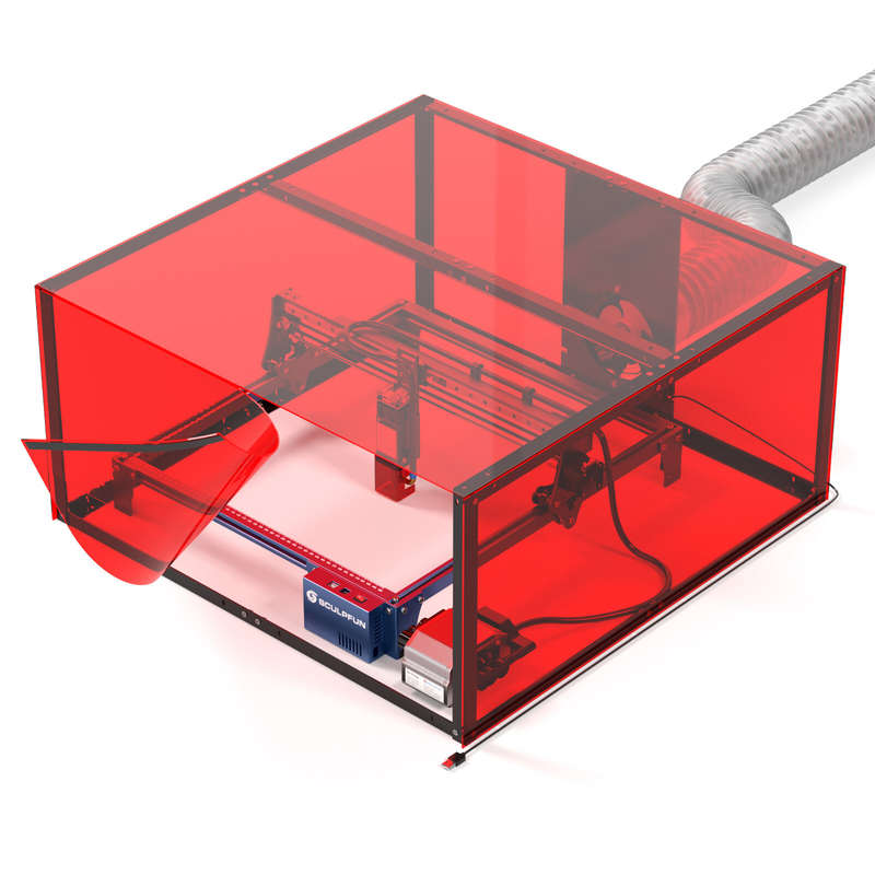 SCULPFUN 720x720x360mm laser engraving machine Enclosure Smoke Exhaust Box Dust-proof box Powerful s