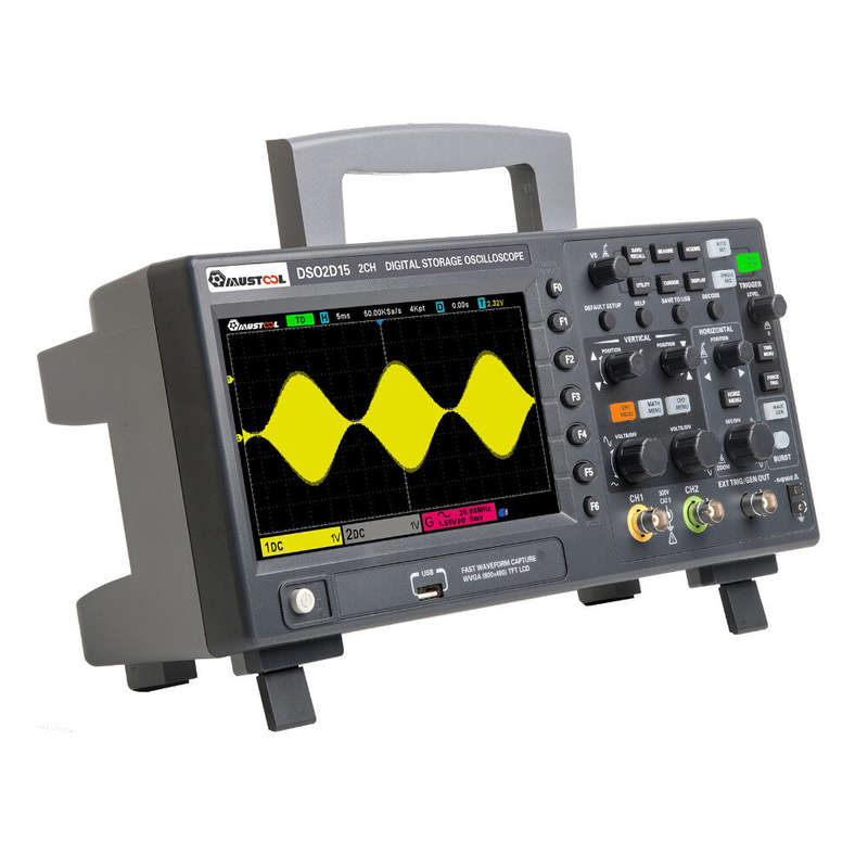 MUSTOOL DSO2D15 Dual-Channel + AFG Digital Storage Oscilloscope 150MHz 1GSa/s Signal Generator Oscil