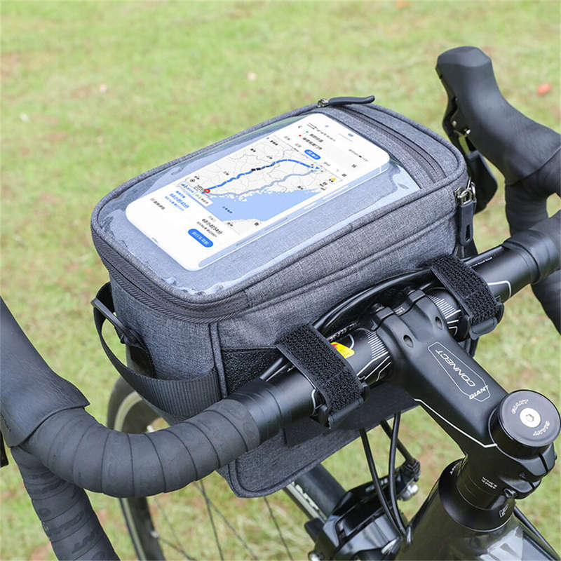 5L Bicycle Handlebar Bag Large Capacity Waterproof Phone Case Holder 6.7 Inches Touchscreen Cycling