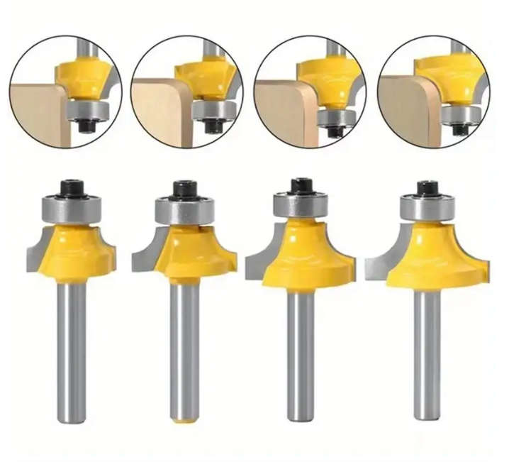 6.35mm Shank Router Bits Set Corner Round Over High quality Alloy Corner Rounding Milling Cutter Wit