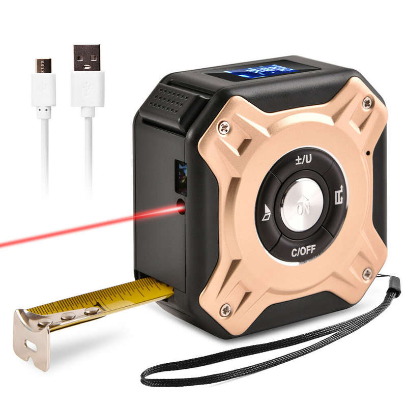DANIU 40M Laser Measuring Tape Retractable Ruler Laser Distance Meter Range Finder Electronic Roulet
