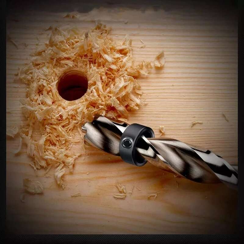 8pcs Woodworking Drill Locator 3-16mm Shaft Depth Stop Collars Ring Positioner Drill for Wood Drill