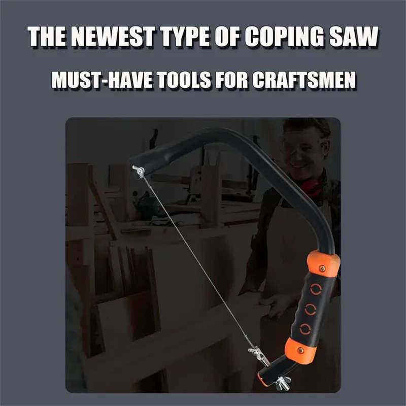12inch Coping Saw Hand Saw Wire Saw 360-Degree Multi-Directional Cutting with 10 Saw Blades for Wood