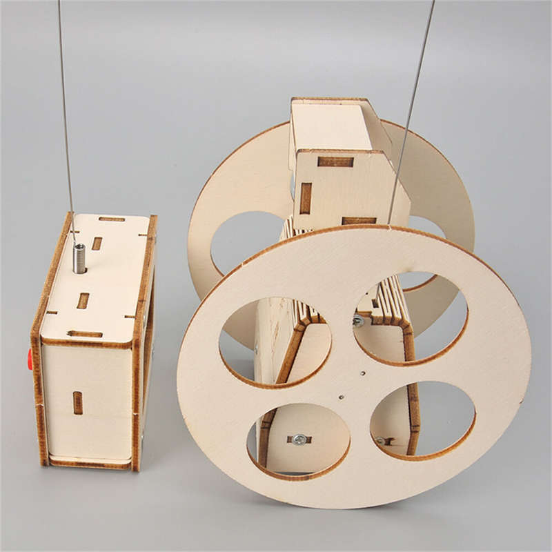 Wooden Remote Controlled Balancing Robot Model Assembly Kit DIY Children's Science Experiment Educat