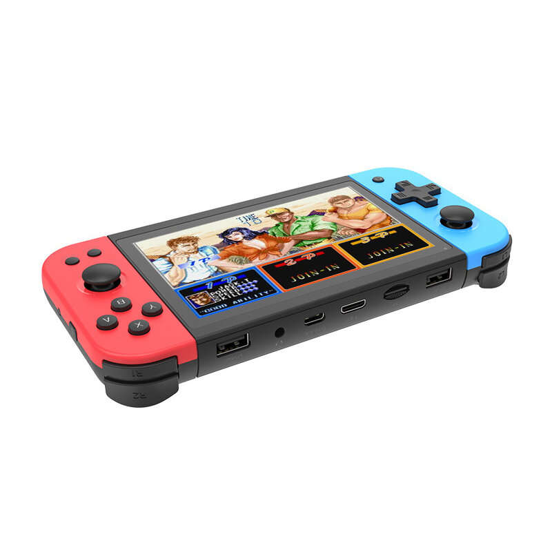 POWKIDDY X51 32GB 64GB 6000 Games Handheld Game Console CPS FBA FC GB FC MD PS1 5 Inch Large Screen