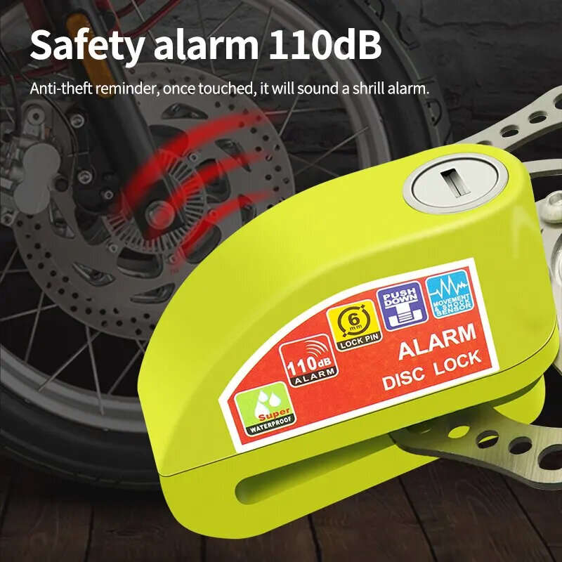 Smart Bicycle Disc Brake Lock 110dB Loud Alarm Anti-thief Protection Aluminum Alloy Waterproof Remin